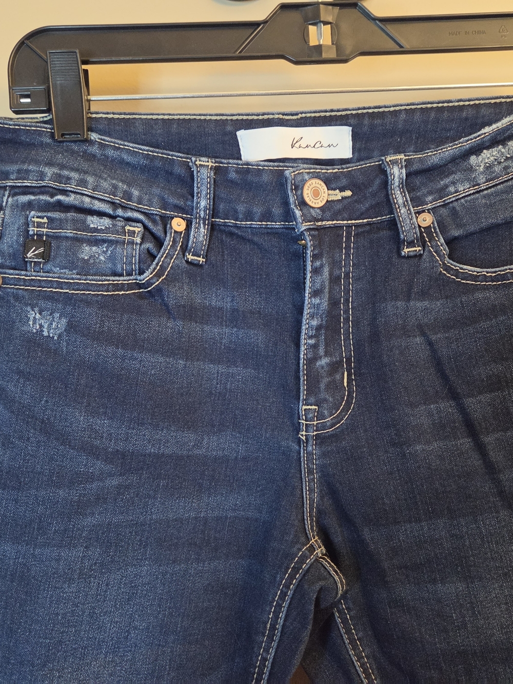 KanCan Womens Jeans Size 7 Dark Wash Bootcut Stretch Distressed 29 Inseam